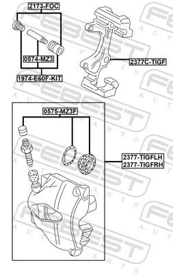 FEBEST Brake Caliper (2377-TIGFRH)