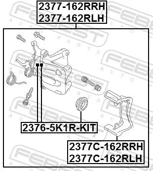 FEBEST Brake Caliper Bracket Set (2377C-162RLH)