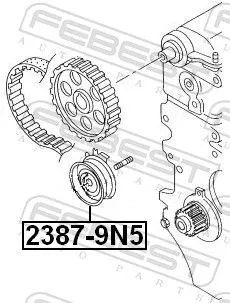 FEBEST Tensioner Pulley, timing belt (2387-9N5)