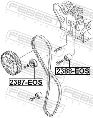 FEBEST Deflection Pulley/Guide Pulley, timing belt (2388-EOS)
