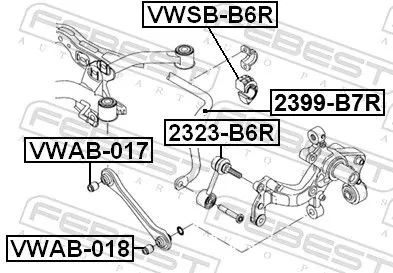 FEBEST Stabiliser Bar, suspension (2399-B7R)