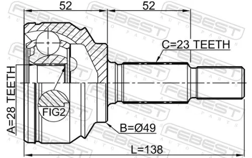 FEBEST Joint Kit, drive shaft (2410-LOGII)