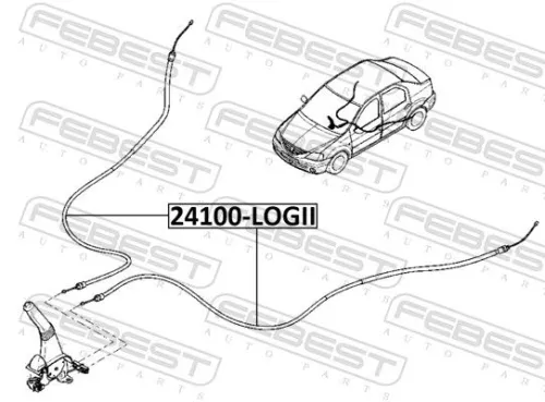 FEBEST Cable Pull, parking brake (24100-LOGII)