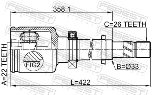 FEBEST Joint Kit, drive shaft (2411-KANIIRH)