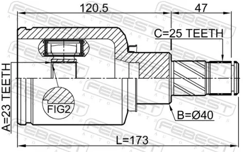 FEBEST Joint Kit, drive shaft (2411-KAPTLH)