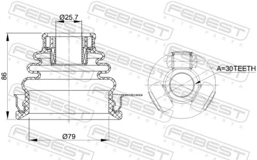 FEBEST Joint Kit, drive shaft (2411-LOGLH)
