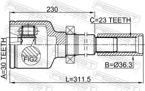 FEBEST Joint Kit, drive shaft (2411-MEGIIRH)