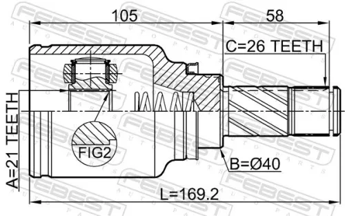 FEBEST Joint Kit, drive shaft (2411-SANIIRH)