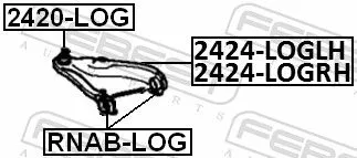 FEBEST Control/Trailing Arm, wheel suspension (2424-LOGLH)