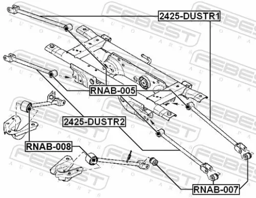 FEBEST Control/Trailing Arm, wheel suspension (2425-DUSTR2)