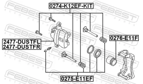 FEBEST Brake Caliper (2477-DUSTFR)