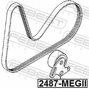 FEBEST Tensioner Pulley, V-ribbed belt (2487-MEGII)