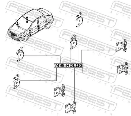 FEBEST Door Hinge (2499-HDLOG)
