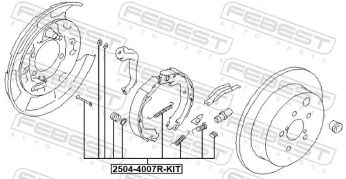 FEBEST Accessory Kit, parking brake shoes (2504-4007R-KIT)