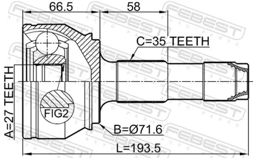 FEBEST Joint Kit, drive shaft (2510-BOX3TD)