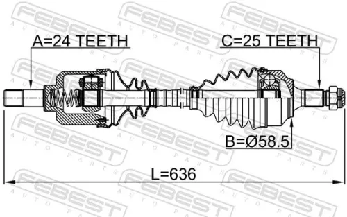 FEBEST Drive Shaft (2514-B7MTLH)