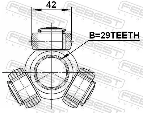 FEBEST Spider Assembly, drive shaft (2516-BOX3)