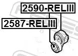FEBEST Tensioner Pulley, V-ribbed belt (2587-RELIII)