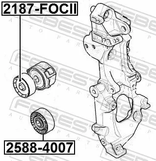 FEBEST Deflection/Guide Pulley, V-ribbed belt (2588-4007)