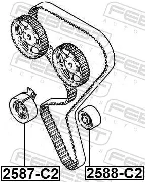 FEBEST Deflection Pulley/Guide Pulley, timing belt (2588-C2)