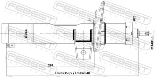FEBEST Shock Absorber (26110-001F)