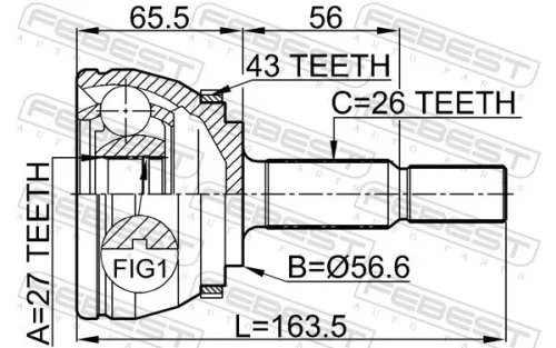FEBEST Joint Kit, drive shaft (2710-S40A43)