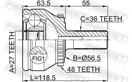 FEBEST Joint Kit, drive shaft (2710-XC90)