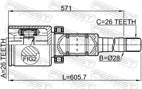 FEBEST Joint Kit, drive shaft (2711-S80AWDTRH)