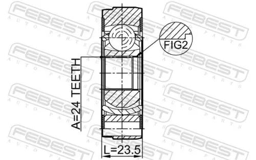 FEBEST Joint, propshaft (2711-XC90SHA)