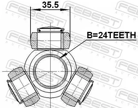 FEBEST Spider Assembly, drive shaft (2716-C30)