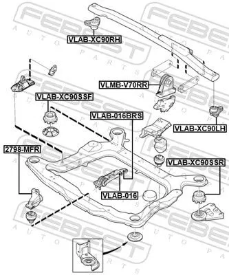 FEBEST Bracket, engine mounting system (2798-MFR)