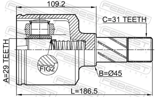 FEBEST Joint Kit, drive shaft (2811-DUCLH)