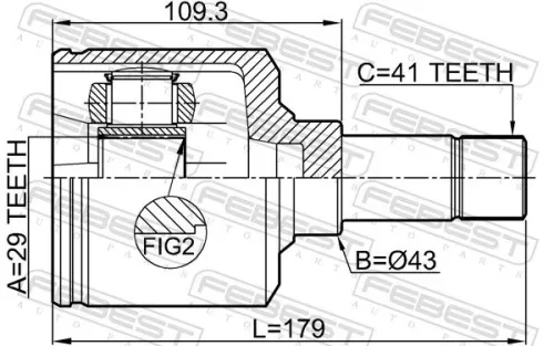 FEBEST Joint Kit, drive shaft (2811-DUCQ18LH)