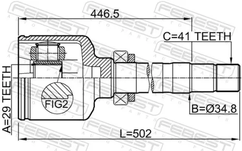FEBEST Joint Kit, drive shaft (2811-DUCQ18RH)