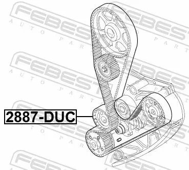 FEBEST Tensioner Pulley, timing belt (2890-DUC)