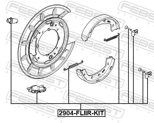 FEBEST Accessory Kit, parking brake shoes (2904-FLIIR-KIT)