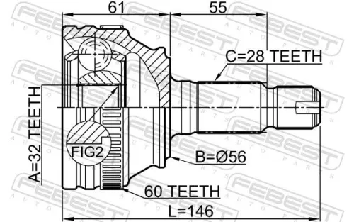 FEBEST Joint Kit, drive shaft (2910-FL)