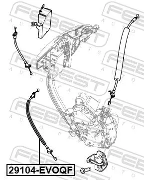 FEBEST Cable Pull, door release (29104-EVOQF)