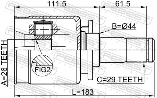 FEBEST Joint Kit, drive shaft (2911-DIVFLH)