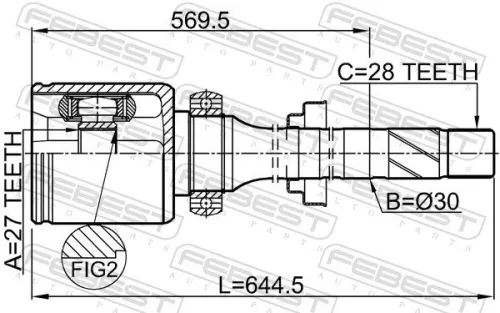 FEBEST Joint Kit, drive shaft (2911-FLIIMTRH)