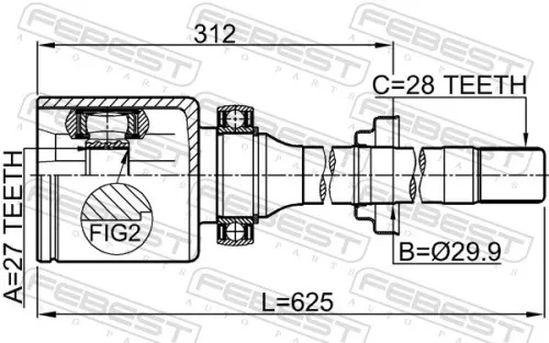 FEBEST Joint Kit, drive shaft (2911-FLIIRH)