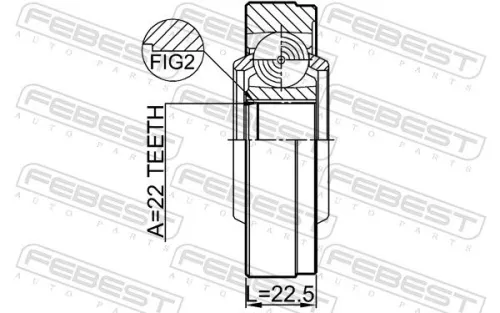 FEBEST Joint, propshaft (2911-FLIISHA)