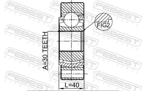FEBEST Joint Kit, drive shaft (2911-RRIIIR)