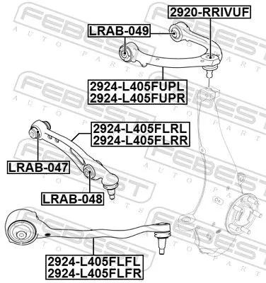 FEBEST Control/Trailing Arm, wheel suspension (2924-L405FLRL)