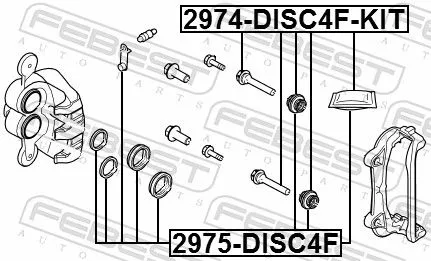 FEBEST Repair Kit, brake caliper (2975-DISC4F)