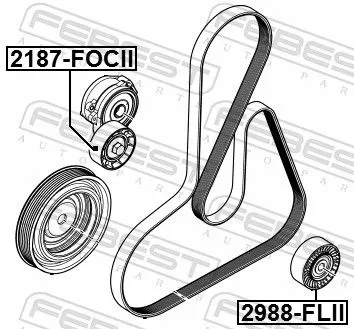 FEBEST Deflection/Guide Pulley, V-ribbed belt (2988-FLII)
