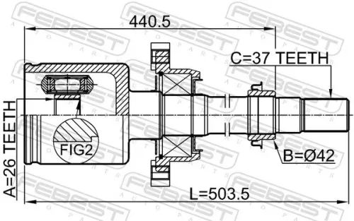 FEBEST Joint Kit, drive shaft (3011-F7152WDRH)