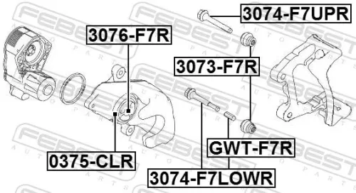 FEBEST Guide Bolt, brake caliper (3074-F7LOWR)