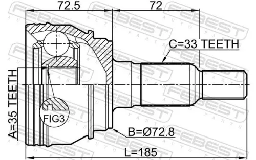 FEBEST Joint Kit, drive shaft (3210-ESCIII)