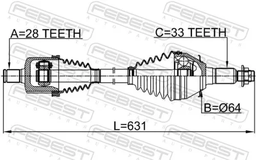 FEBEST Drive Shaft (3214-ESCV)